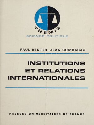 cover image of Institutions et relations internationales